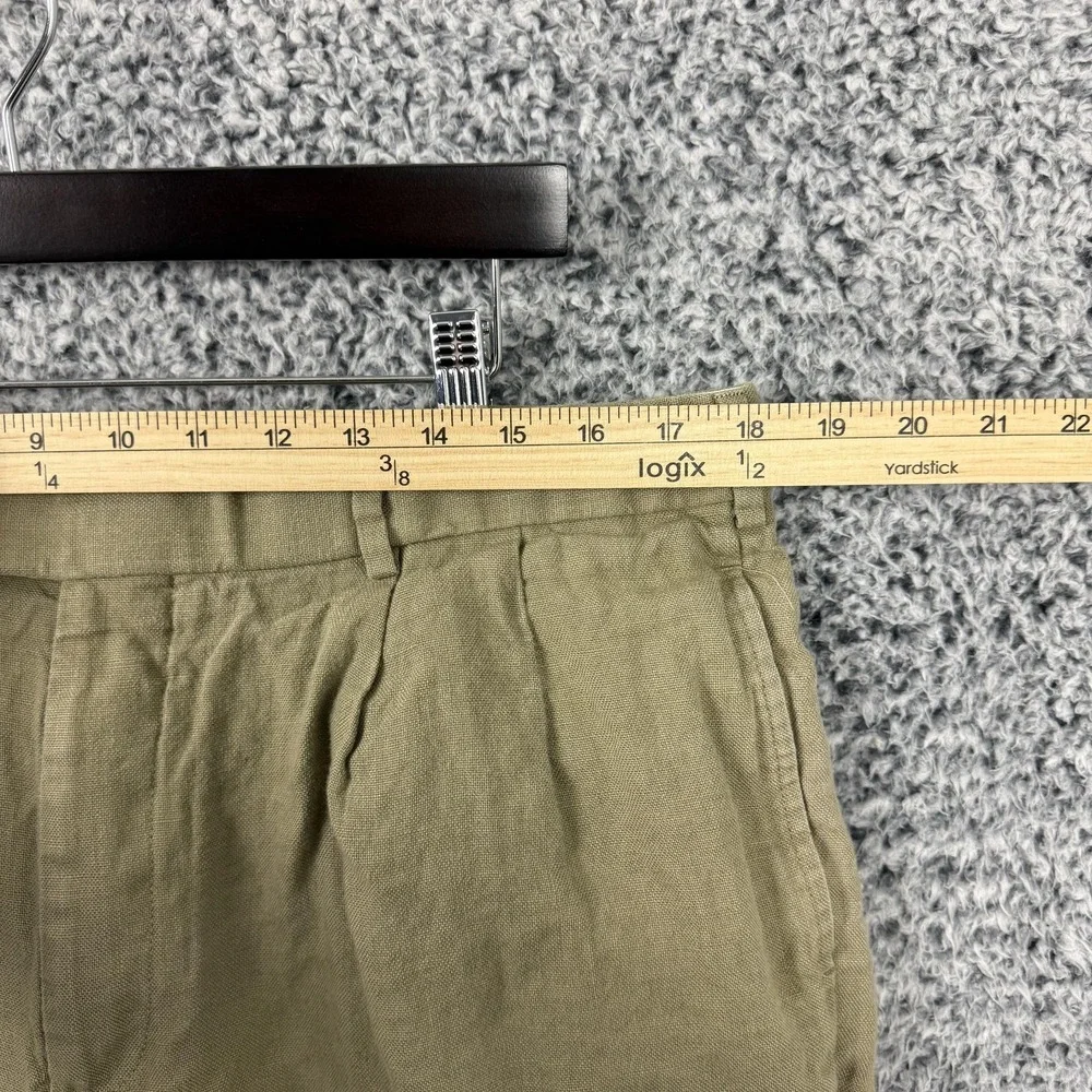Brooks Brothers Pants Mens 38x30 Beige Irish Linen 1818 Madison Pleated Cuffed